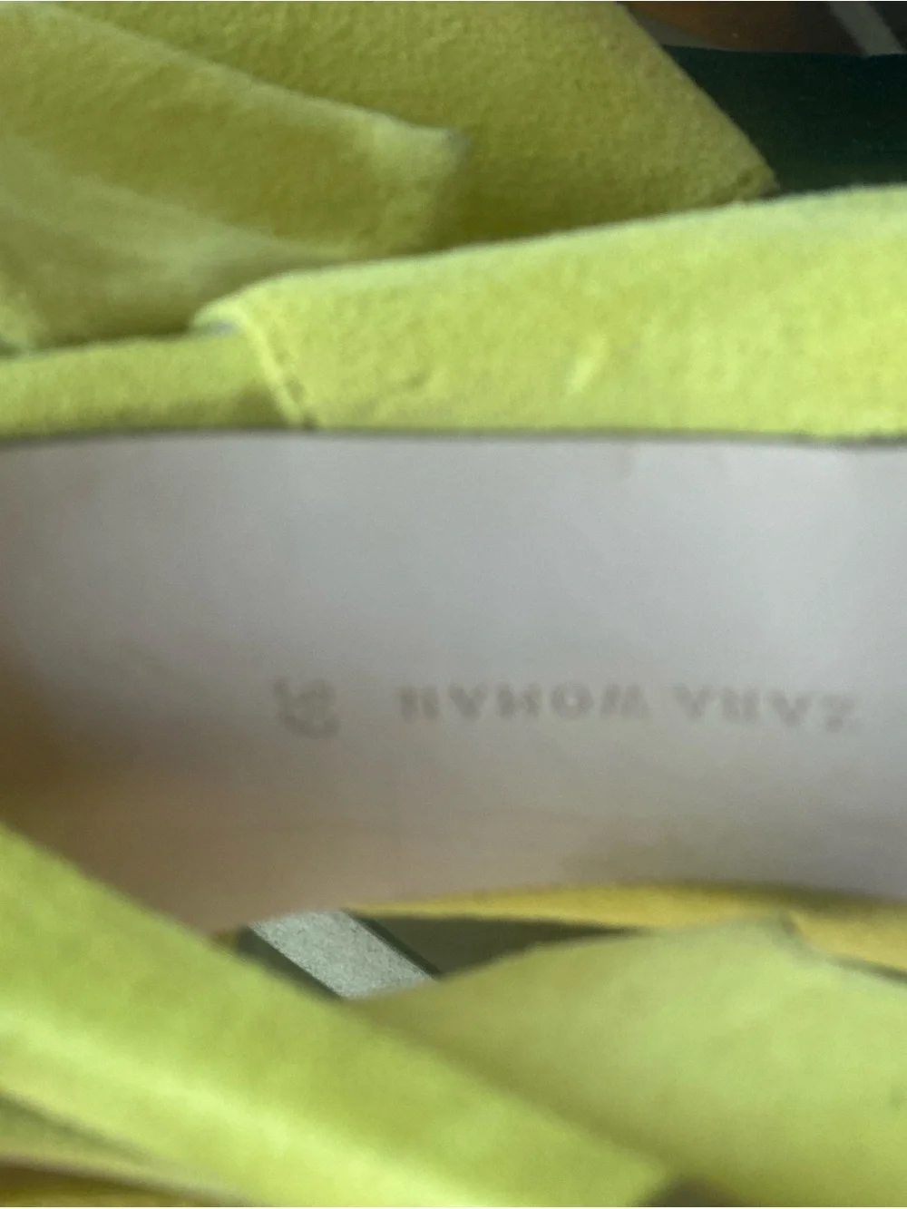 Zara Yellow Suede Tie-Ankle Open-Toe Heels